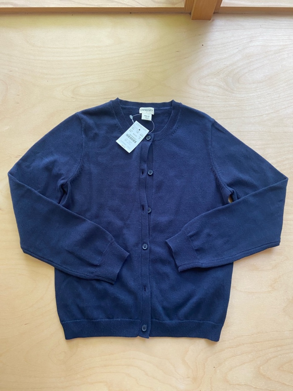 Crewcuts Girls 8-9 Navy Blue Classic Button-Up Cardigan